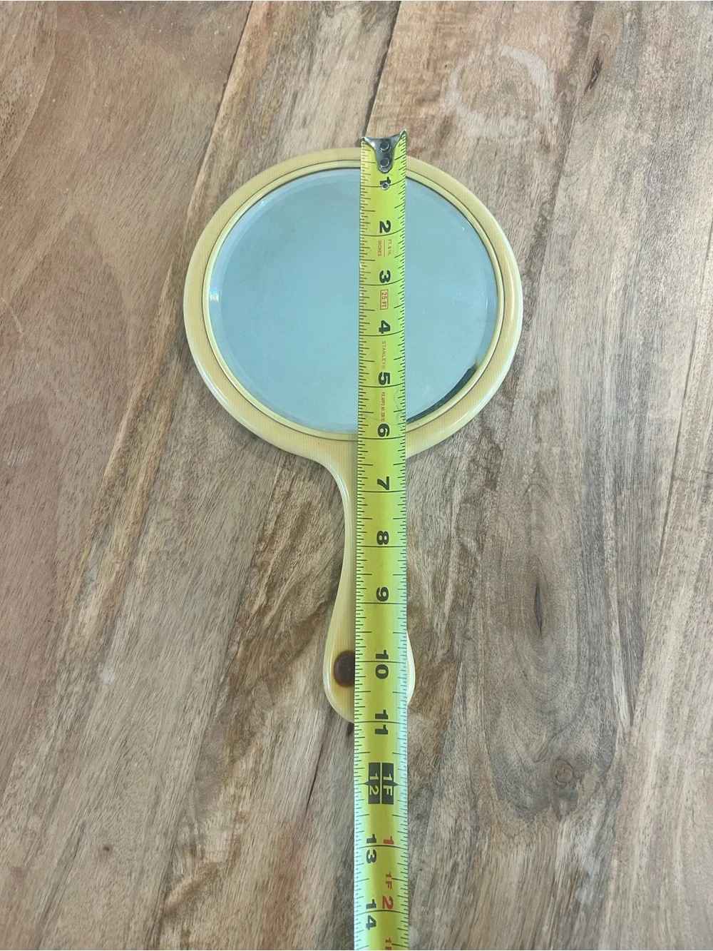 Vintage Bakelite Hand Vanity Mirror Beveled Glass